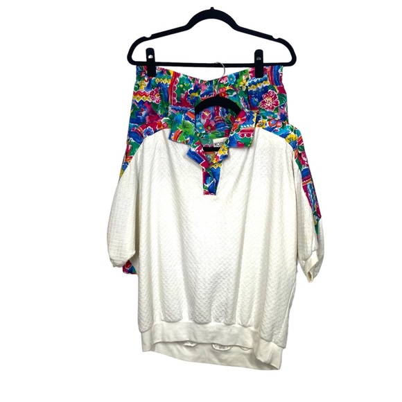 Vintage Pants - Koret Francisca Short Set Vintage Floral High Rise Elastic Waist